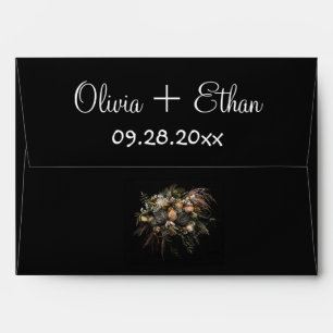 Dark vintage orange   Floral  Envelope