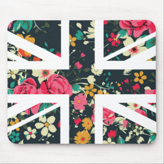 Dark Vintage Rose Union Jack British(UK) Flag Mouse Pad