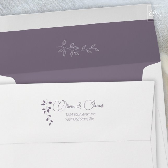 Dark Vintage Violet Lined Wedding Envelope (Creator Uploaded)