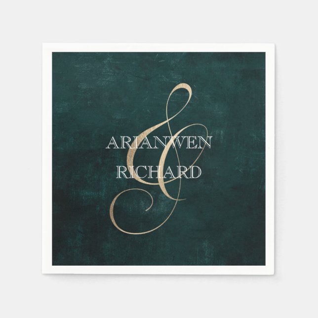 Dark Vintage Wreath with rustic Foliage Invitation Napkins (Front)