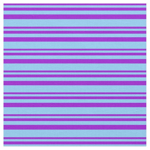 Dark Violet and Light Sky Blue Colored Stripes Fabric