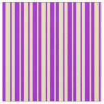 [ Thumbnail: Dark Violet and Tan Striped/Lined Pattern Fabric ]