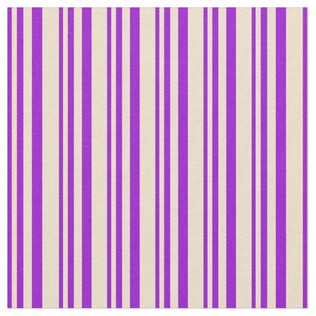 Dark Violet and Tan Stripes/Lines Pattern Fabric (Close Up)