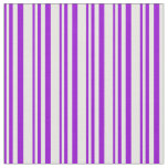[ Thumbnail: Dark Violet and White Colored Lines Fabric ]