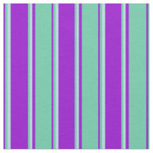 Dark Violet, Aquamarine & Powder Blue Pattern Fabric