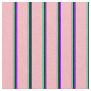 Dark Violet, Black, Aquamarine, and Light Pink Fabric