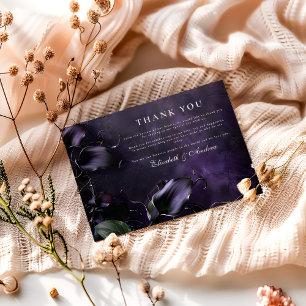 Dark Violet Gothic Romance Thank You Card