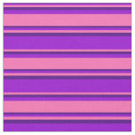 [ Thumbnail: Dark Violet, Hot Pink, and Indigo Colored Pattern Fabric ]