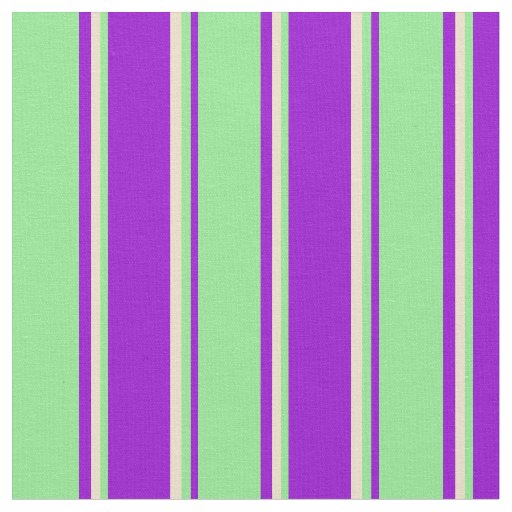 Dark Violet, Light Green & Tan Stripes Pattern Fabric