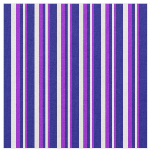 Dark Violet, Mint Cream & Blue Lines Fabric