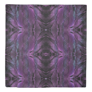 Dark Violet Purple Abstract Feather Textured Duvet Cover