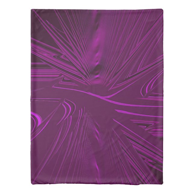 Dark Violet Purple Faux Brocade  Duvet Cover (Back)