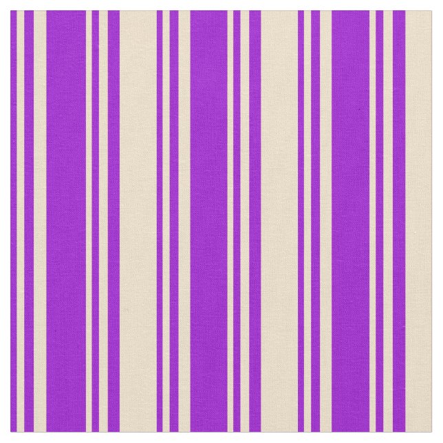 Dark Violet & Tan Stripes/Lines Pattern Fabric (Close Up)