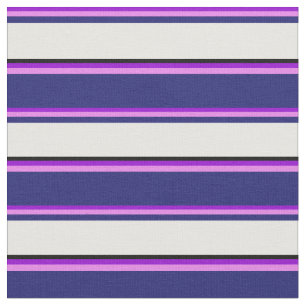 Dark Violet, Violet, Midnight Blue, White & Black Fabric