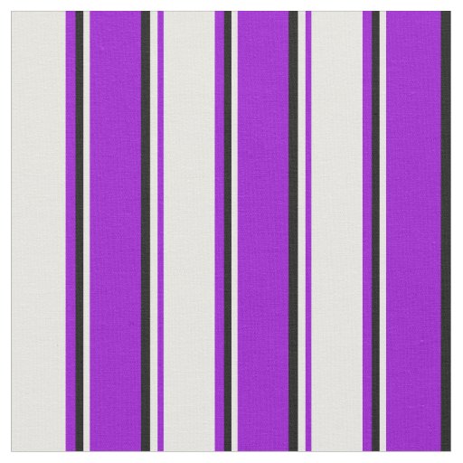 Dark Violet, White & Black Lined/Striped Pattern Fabric