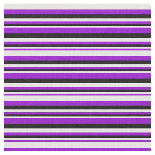 Dark Violet, White & Black Striped Pattern Fabric