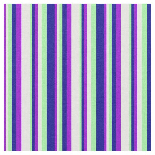 Dark Violet, White, Green, and Dark Blue Pattern Fabric