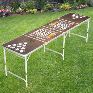Dark Walnut Brew Battle Champions with Team Names Beer Pong Table