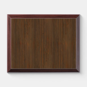 Dark Walnut Brown Bamboo Wood Grain Look Award Plaque