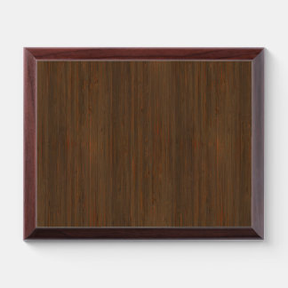 Dark Walnut Brown Bamboo Wood Grain Look Award Plaque