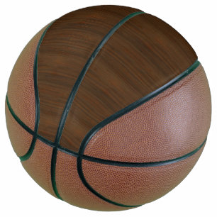 Dark Walnut Brown Bamboo Wood Grain Look Basketball