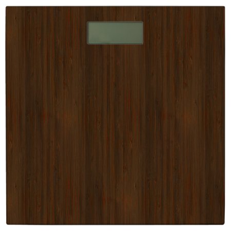 Dark Walnut Brown Bamboo Wood Grain Look Bathroom Scale