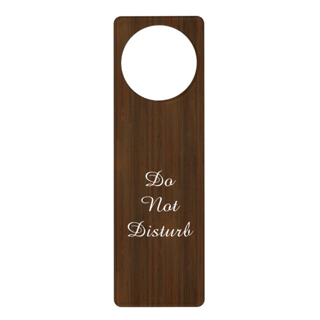 Dark Walnut Brown Bamboo Wood Grain Look Door Hanger (Front)