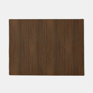 Dark Walnut Brown Bamboo Wood Grain Look Doormat