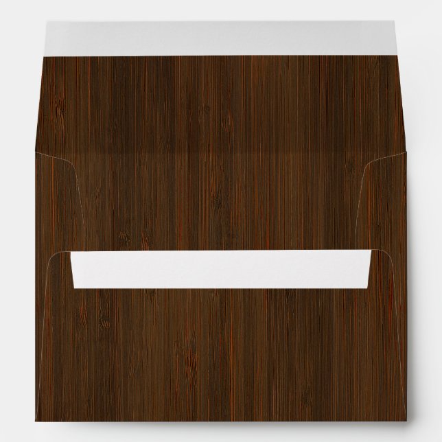 Dark Walnut Brown Bamboo Wood Grain Look Envelope (Back (Bottom))