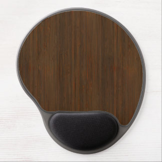 Dark Walnut Brown Bamboo Wood Grain Look Gel Mouse Pad