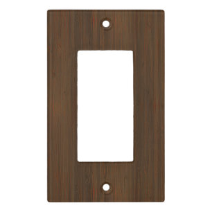 Dark Walnut Brown Bamboo Wood Grain Look Light Switch Cover