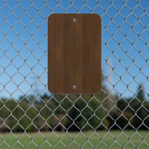 Dark Walnut Brown Bamboo Wood Grain Look Metal Sign