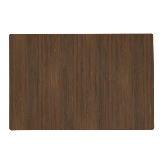 Dark Walnut Brown Bamboo Wood Grain Look Placemat
