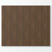 Dark Walnut Brown Bamboo Wood Grain Look Wrapping Paper (Flat)