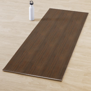 Dark Walnut Brown Bamboo Wood Grain Look Yoga Mat