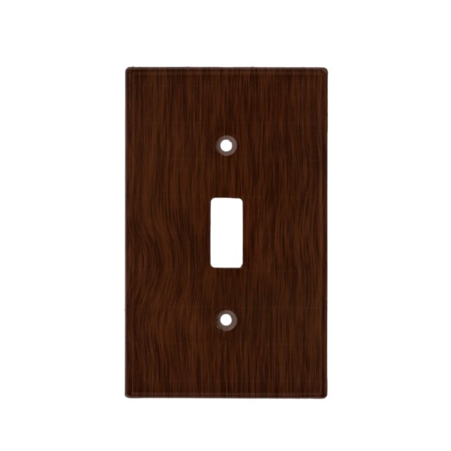 Dark Walnut Rough Wood Texture Look Light Switch Cover (Front)