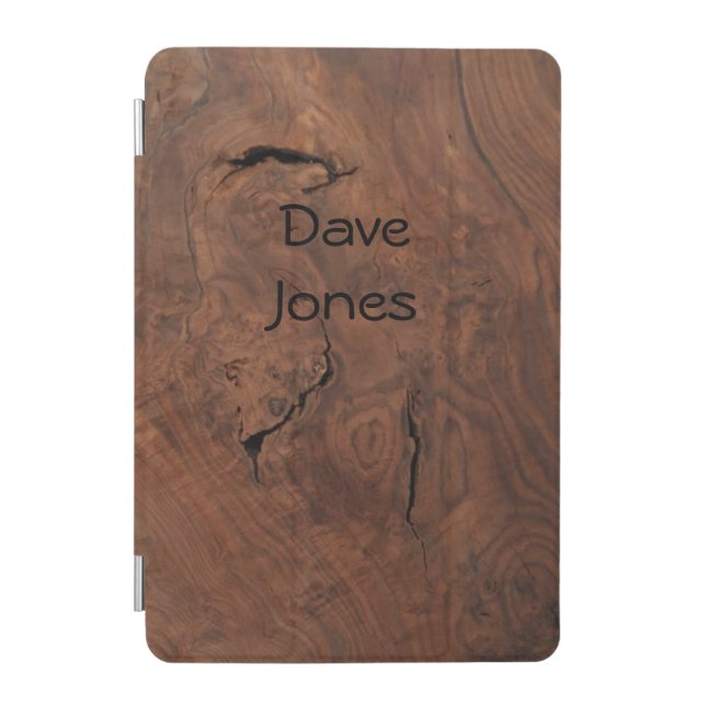Dark Walnut Solid Wood look iPad Mini Cover (Front)