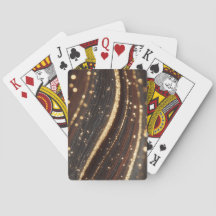 Dark Walnut Wood Grain with Sparkling Gold Rivers