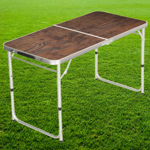 Dark Walnut Wood Tailgate Beer Pong Table