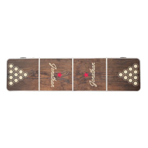 Dark Walnut Wood Vintage Star Signature Beer Pong Table