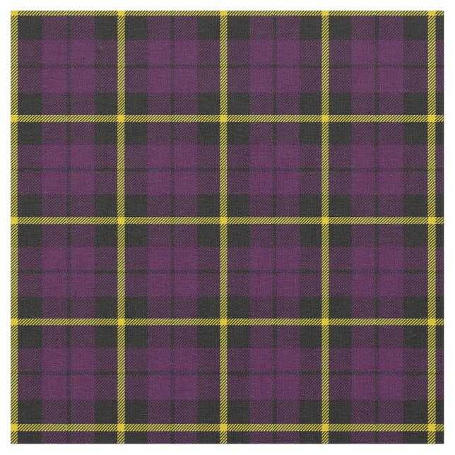 Dark warm purple black yellow stripe plaid print2 fabric (Close Up)
