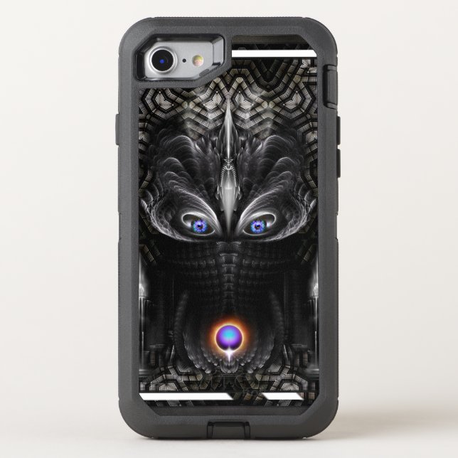 Dark Warrior Sculpture Fractal Art Otterbox iPhone Case (Back)