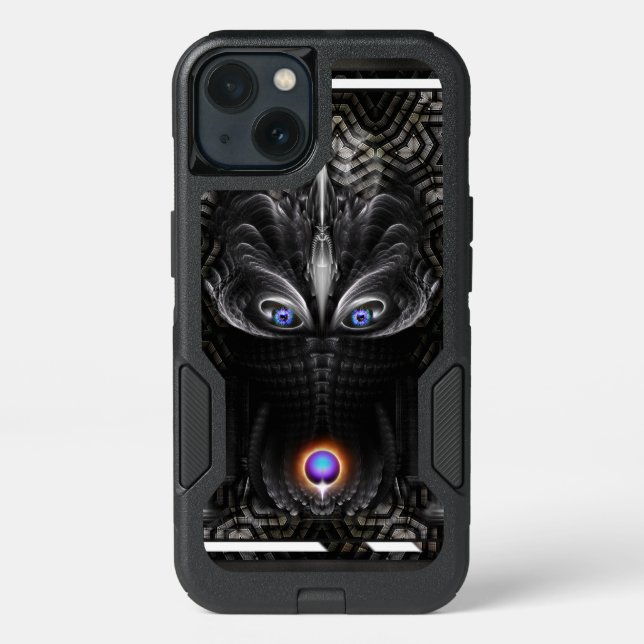 Dark Warrior Sculpture Fractal Art Otterbox iPhone Case (Back)