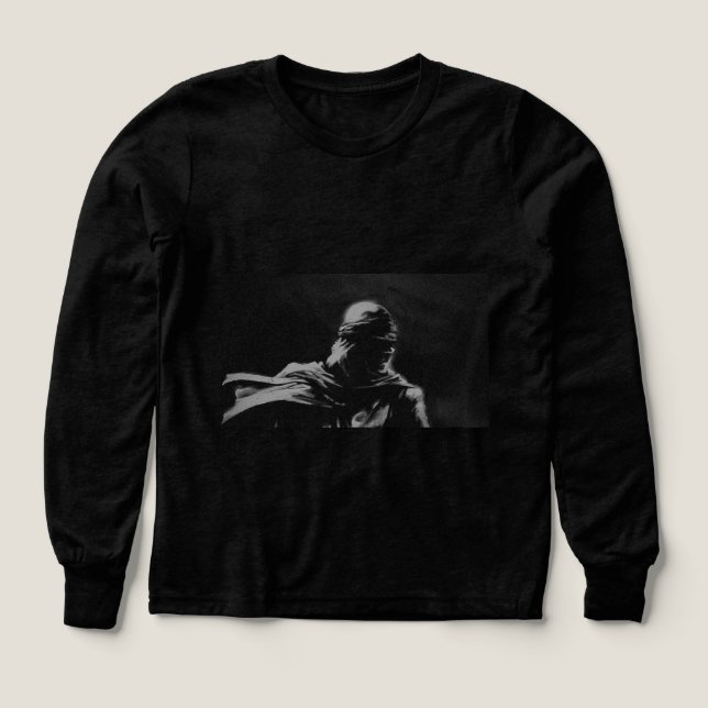 Dark Warrior Shadow Sweatshirt | Minimalist Ninja  Tri-Blend Shirts (Design Front)