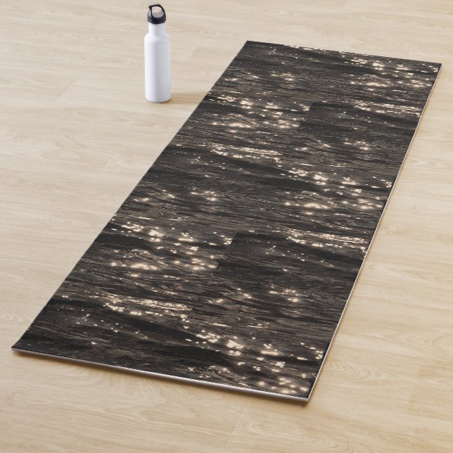 Dark water black and gold yoga mat (In Situ)