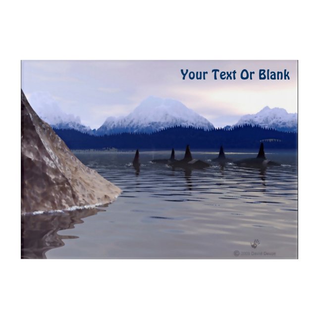 Dark Water Orca Acrylic Print (Front)