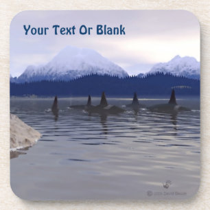 Dark Water Orca Beverage Coaster