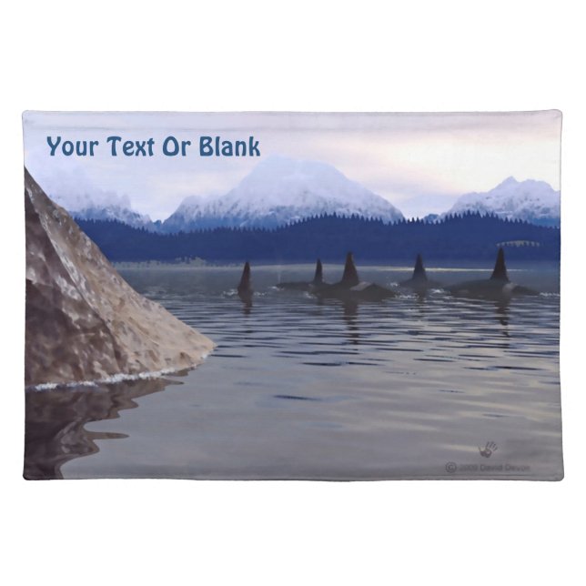 Dark Water Orca Cloth Placemat (Front)