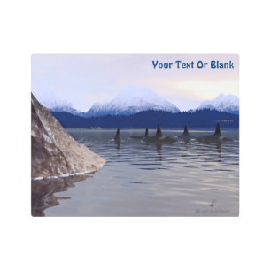 Dark Water Orca Metal Print