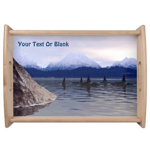 Dark Water Orca Serving Tray